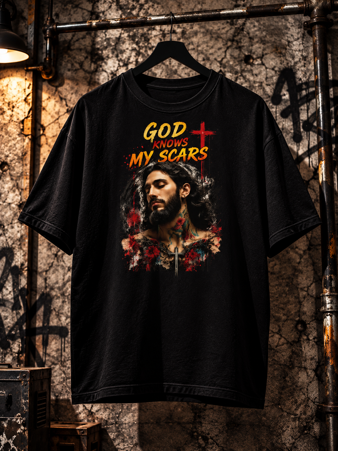 God Knows My Scars T-Shirt | Faith Streetwear Shirt