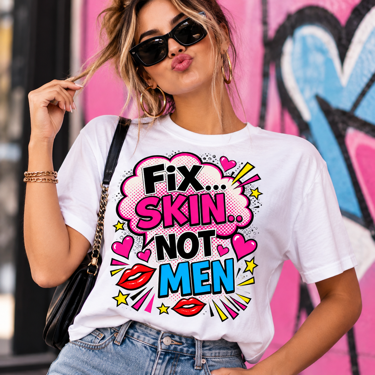 Fix Skin Not Men – Funny Skincare T-shirt