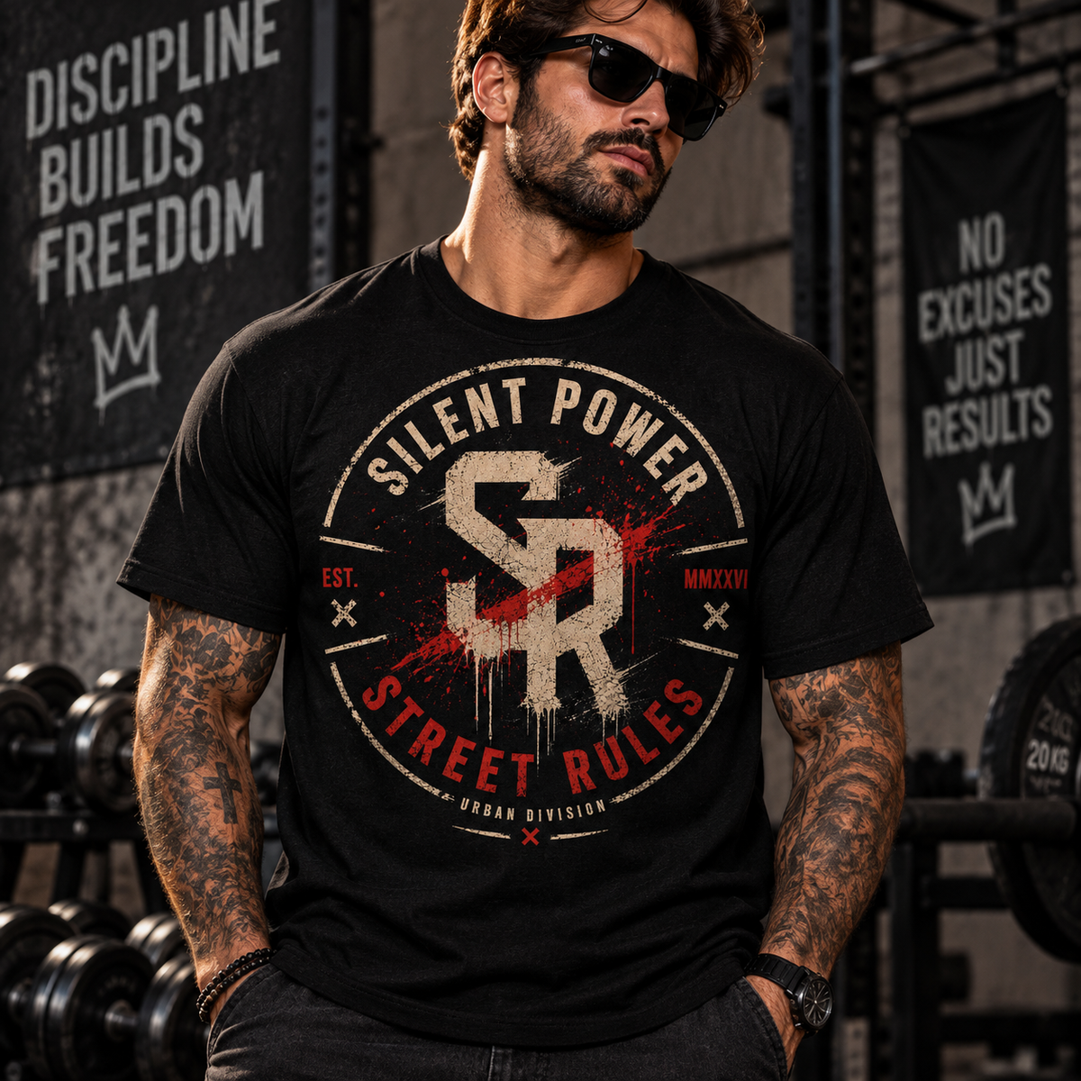 Silent Power T-Shirt | Men's Black Streetwear Tee