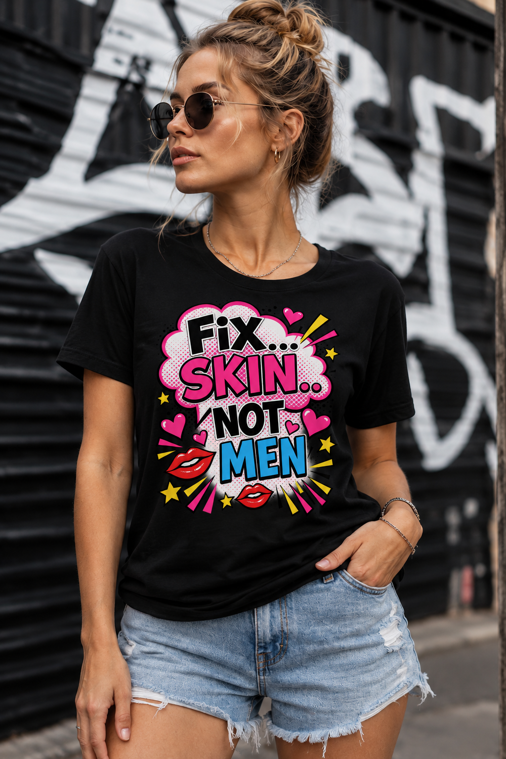 Fix Skin Not Men – Funny Skincare T-shirt
