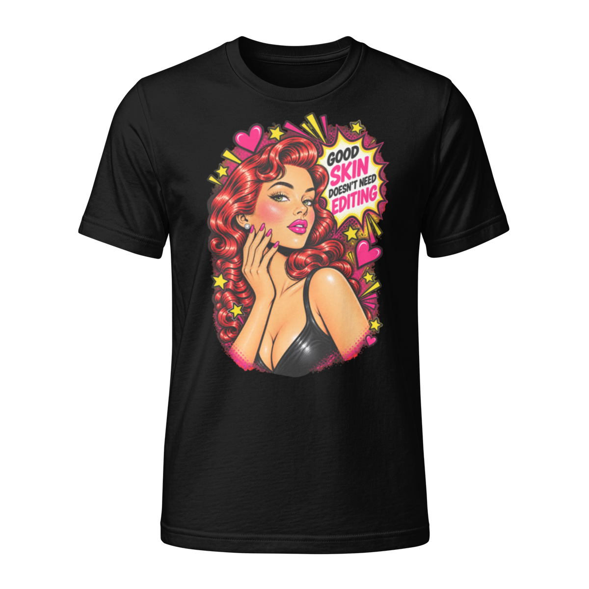 Good Skin Doesn’t Need Editing T-Shirt – Funny Skincare Graphic Tee for Women