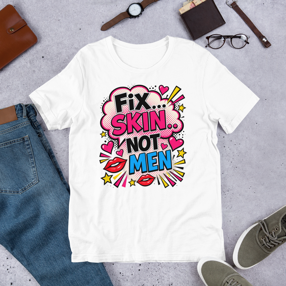 Fix Skin Not Men – Funny Skincare T-shirt
