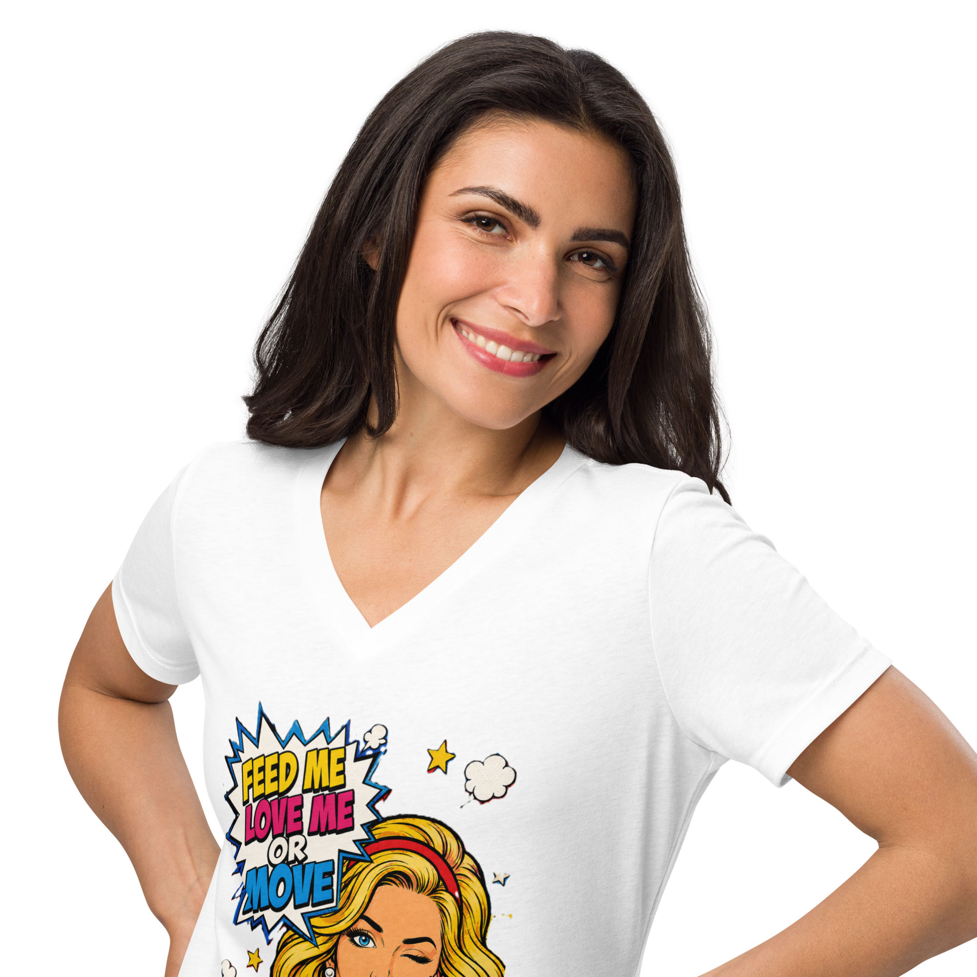 Feed Me Love Me or Move - V-Neck T-Shirt
