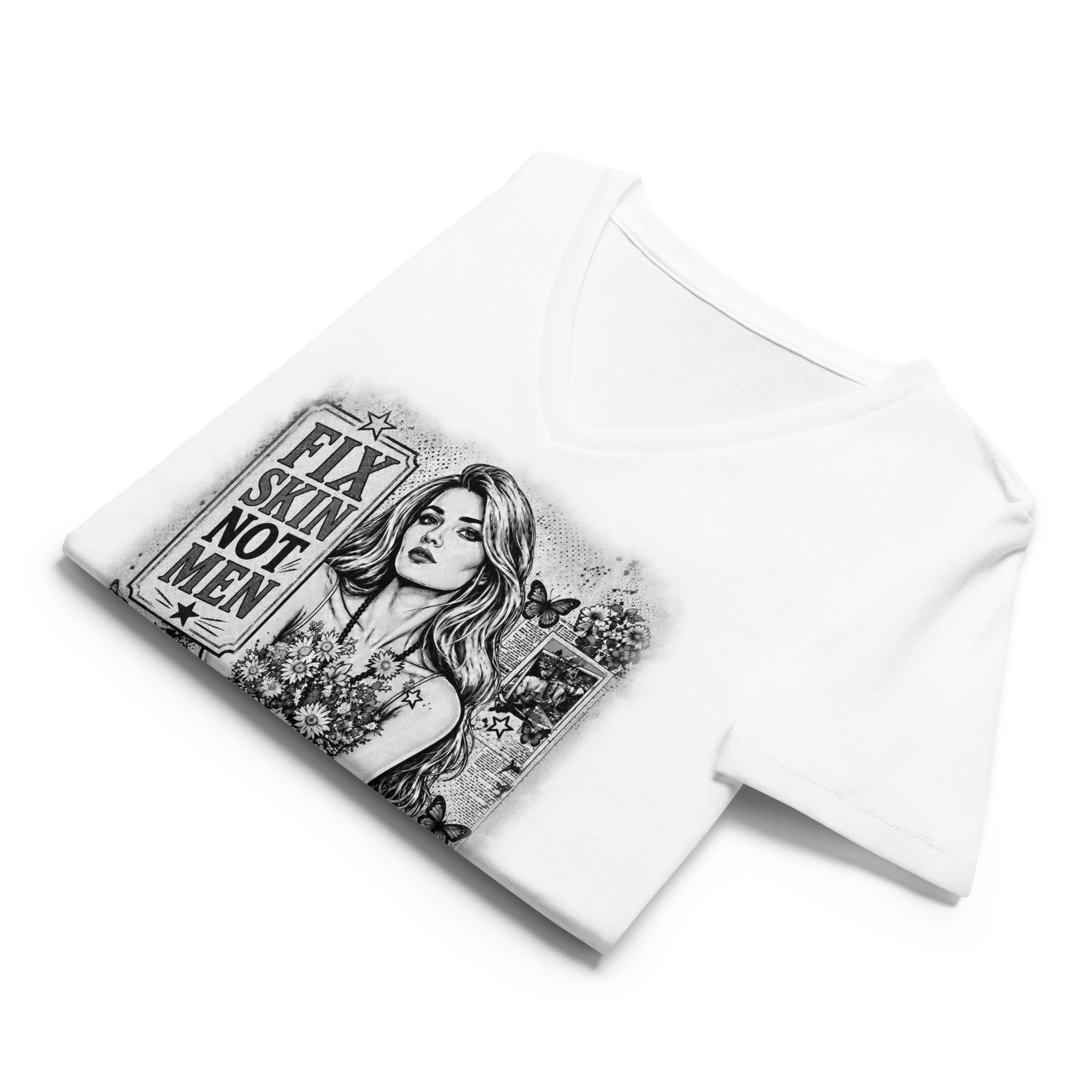 Fix Skin Not Men - Women’s relaxed v-neck t-shirt